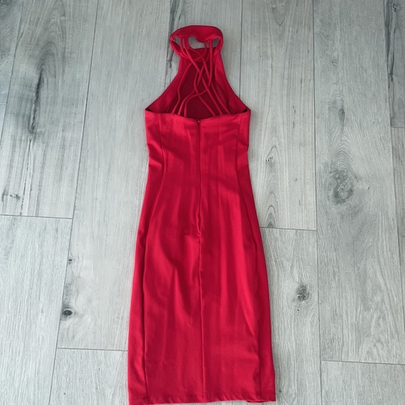Gorgeous BEBE halter bodycon midi dress - Picture 3 of 5